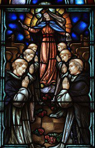 The Salve Regina ("Hail, Holy Queen") is sung every evening by Dominicans. According to tradition, the Blessed Mother prays for the security of the whole Order as Dominicans sing, "Turn then, most gracious advocate, thine eyes of mercy toward us." This novena we ask our Blessed Mother to pour out blessing upon your mother. Shrine of Saint Jude at St. Dominic's Church, Washington, D.C. Photo by Fr. Lawrence Lew, O.P.
